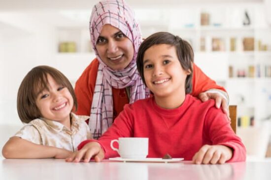 Mom with two sons