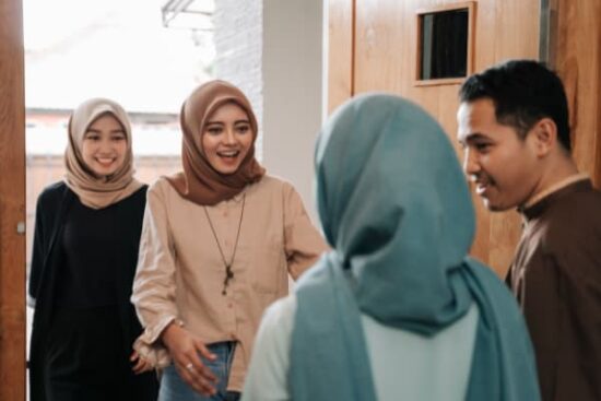 Muslim Family and Friend Embrace