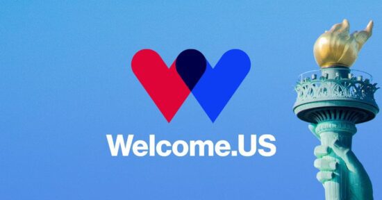 welcome.us logo w statue of liberty
